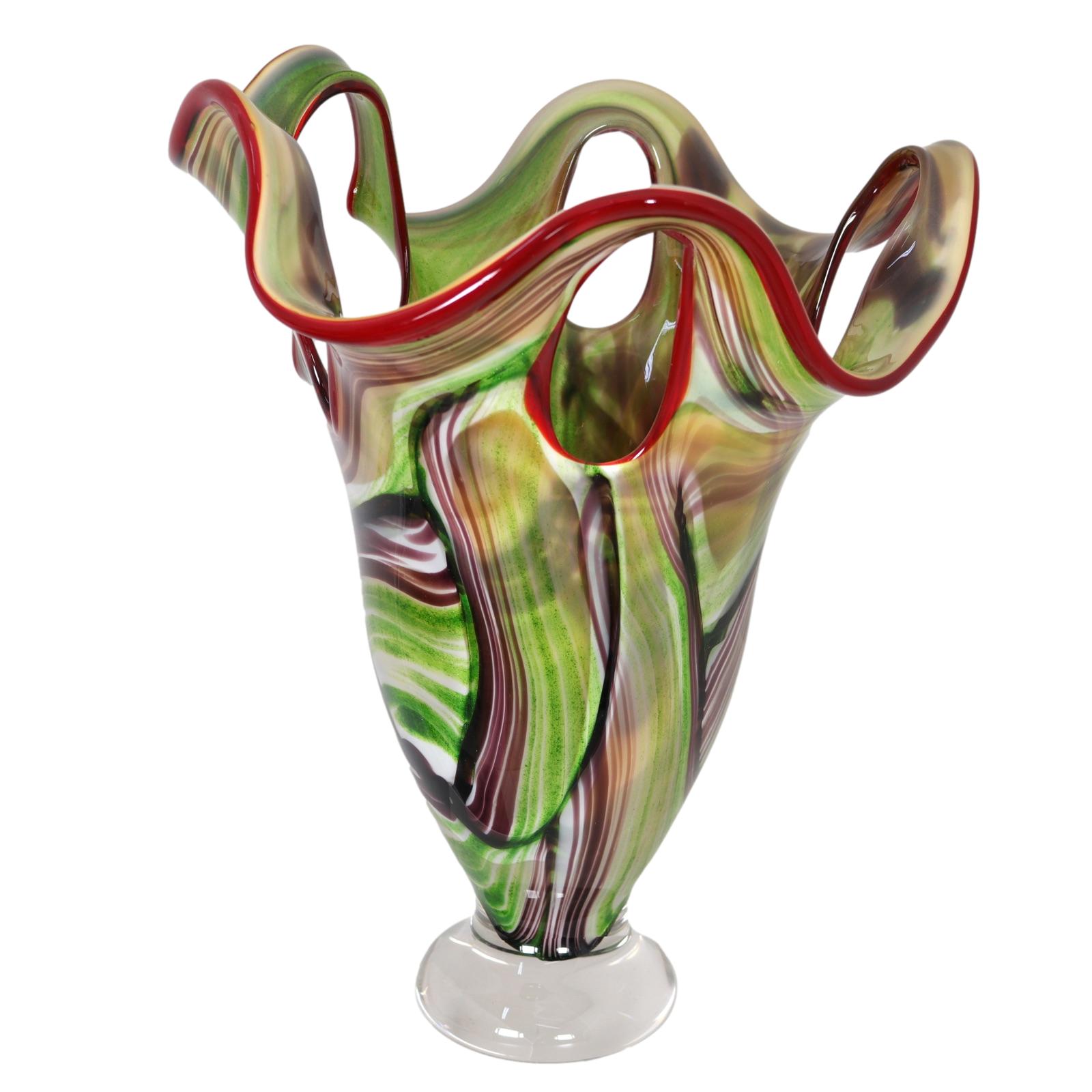 Glasvase 5kg Glas Vase im Murano Stil 40cm schwere Tischvase glass vase 
