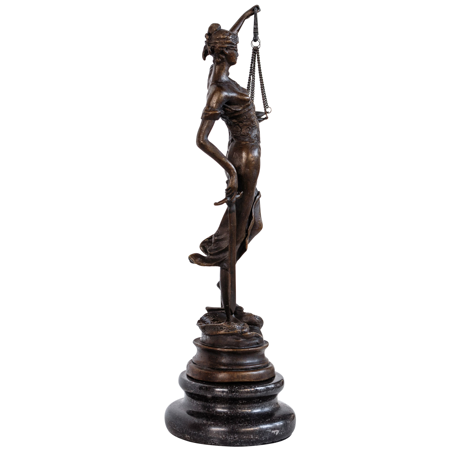 Bronzeskulptur Justitia Justizia Bronze Figur Skulptur im Antik-Stil 24cm