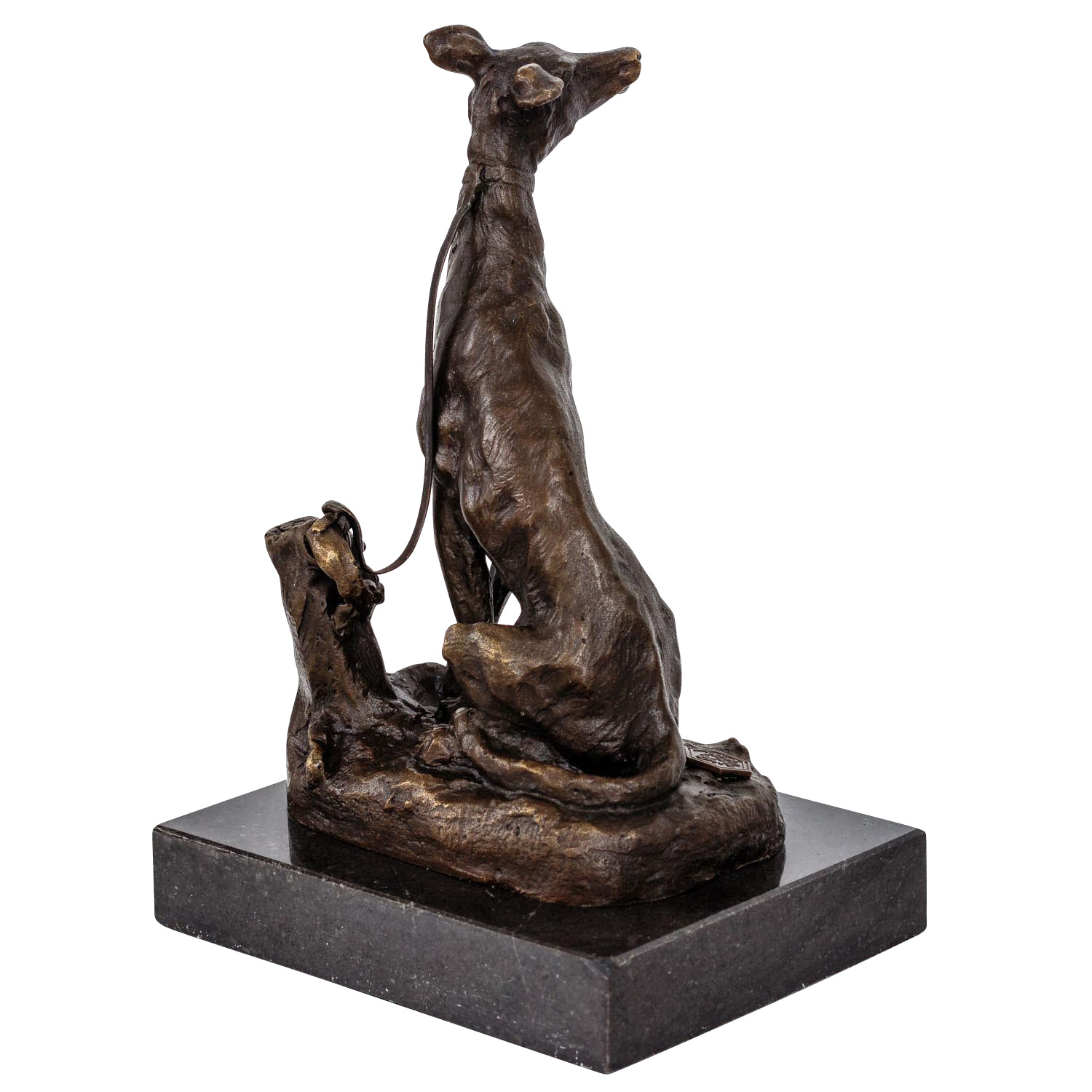 Bronzeskulptur Windhund im Antik-Stil Bronze Figur 20cm 
