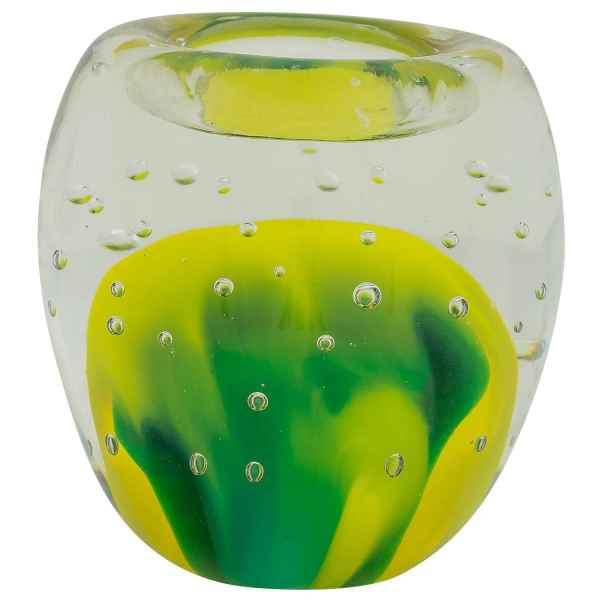 Teelichthalter Windlicht Kerzenhalter Glas im Murano Antik-Stil 9cm (b)
