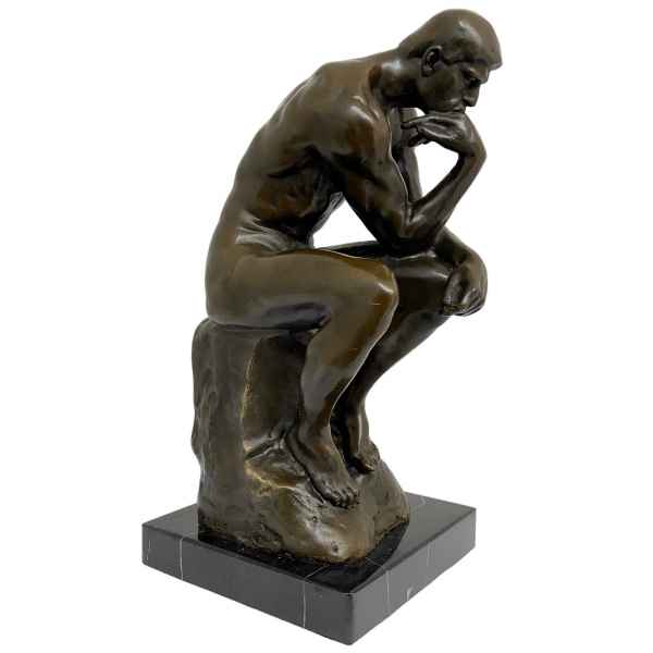Bronzeskulptur der Denker Bronzefigur nach Rodin Mann Skulptur 23cm Kopie Replik
