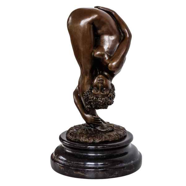 Bronzeskulptur Schlangenmensch Yoga im Antik-Stil Bronze Figur Statue 21cm