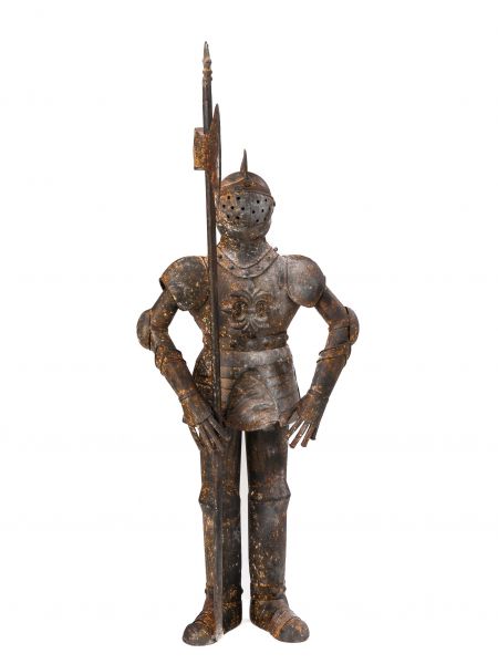Skulptur Ritter 92cm Eisen Ritterrüstung rostig Rüstung antik Stil knight iron
