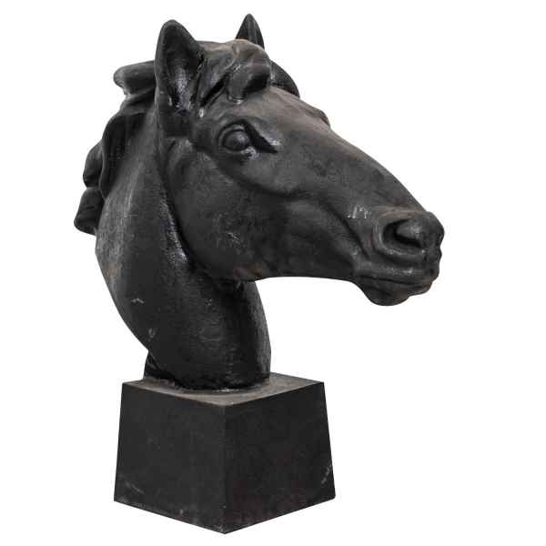 Gartenskulptur Pferdekopf Pferd Skulptur Rost Figur Garten Eisen Antik-Stil 60cm