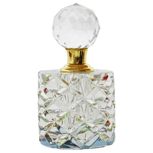 Geschliffener Glas Flakon im Antik-Stil Parfum Kristallglas Flacon 11cm (b)