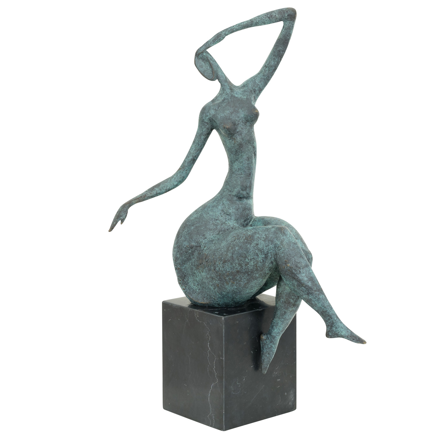 taxi West spanning Bronzen sculptuur vrouw erotische kunst erotisch in antieke stijl bronzen  figuur beeld 42cm | Nederland
