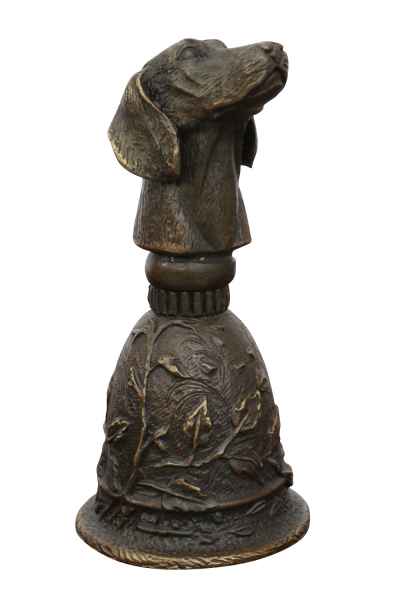 Tischglocke Hund Handglocke Glocke Bronzeskulptur Antik-Stil Bronze Figur