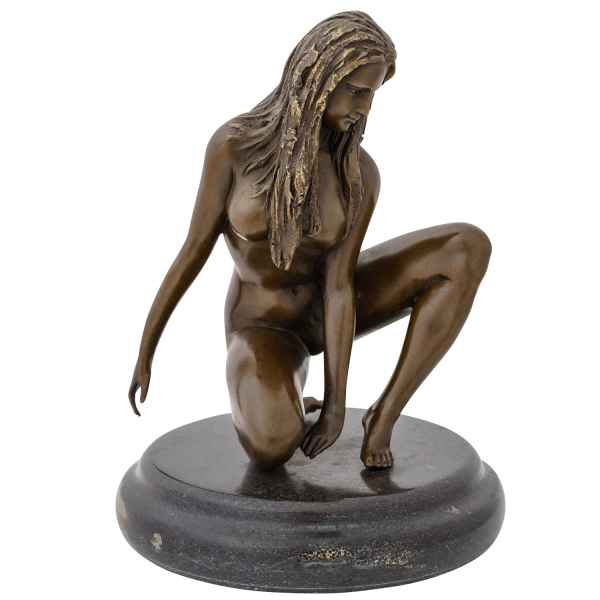 Bronzeskulptur Frau Erotik Kunst im Antik-Stil Bronze Figur Statue 20cm
