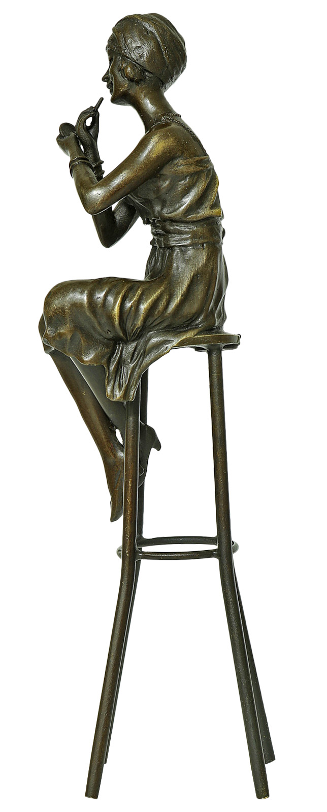 Bronzeskulptur Bronze Figur Kosmetik Schminke nach Chiparus Antik-Stil Replik 