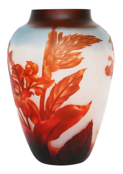Vase Replika nach Galle Gallé Glasvase Glas Antik-Jugendstil-Stil Kopie i