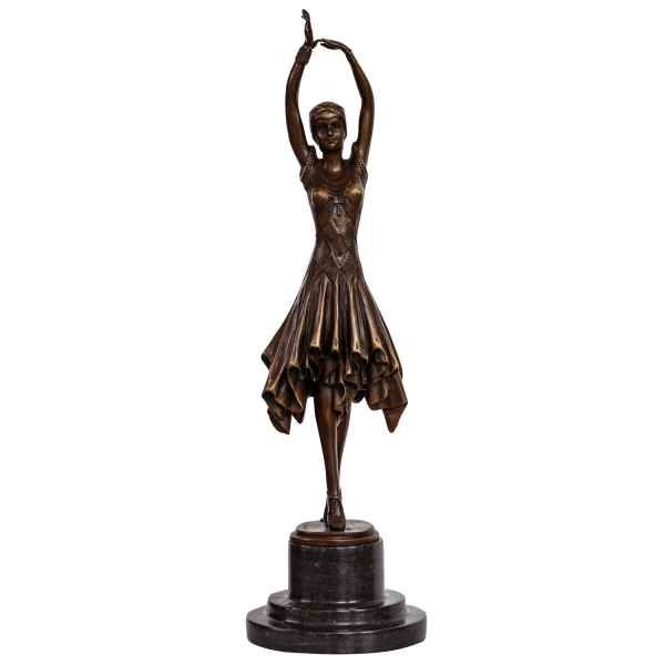 Bronzeskulptur Tänzerin Frau im Antik-Stil Bronze Figur Statue 45cm