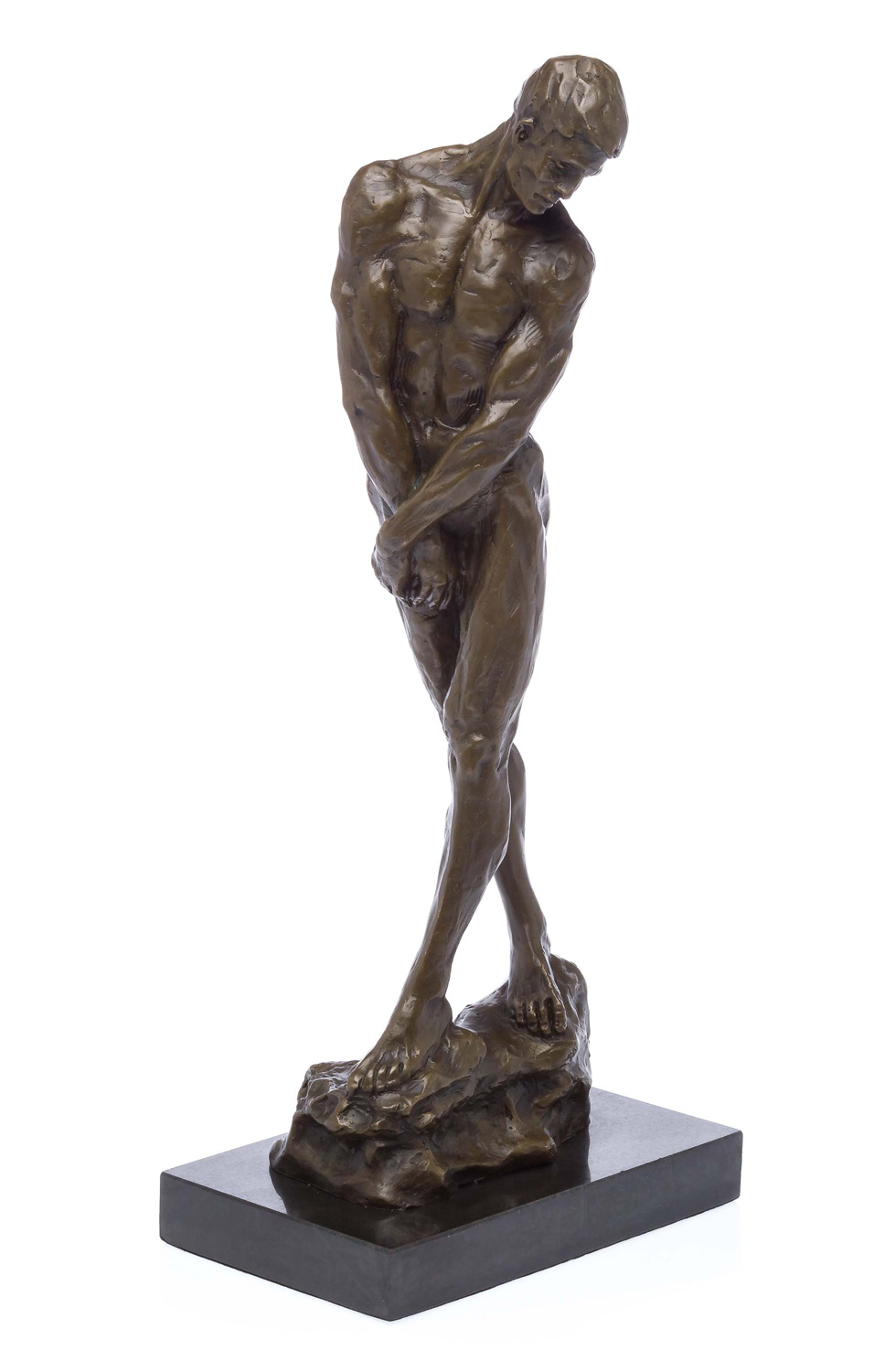 Bronzeskulptur Akt Jüngling Bronze Skulptur Figur nach Rodin Replika 