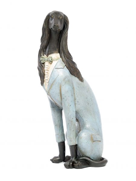 Skulptur Windhund Hund Figur 55cm Hundefigur Sakko sculpture greyhound whippet