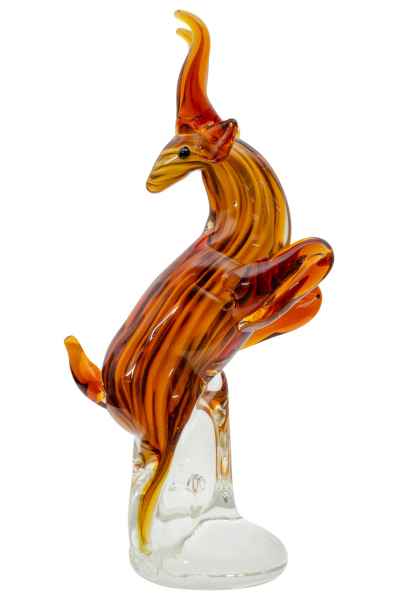 Glasfigur Figur Skulptur Glas Glasskulptur Gazelle Murano-Stil Antik-Stil 25cm