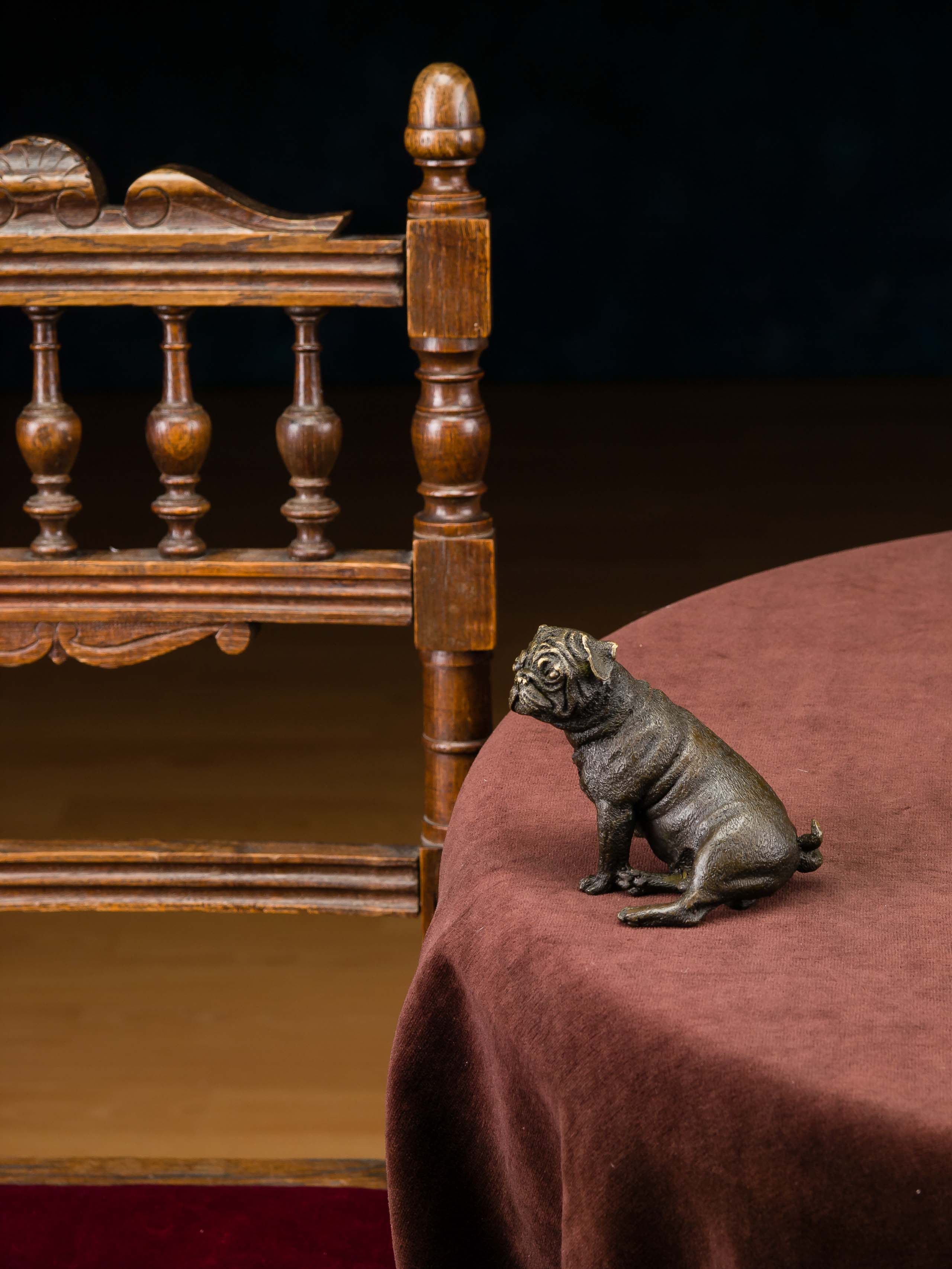 Bronze Bulldogge Hund Dogge Figur Skulptur Mops Bronzeskulptur antik Stil 