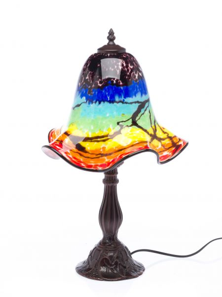 Tischlampe Lampe Glas Glasschirm im Murano Stil 53cm farbig glass table lamp