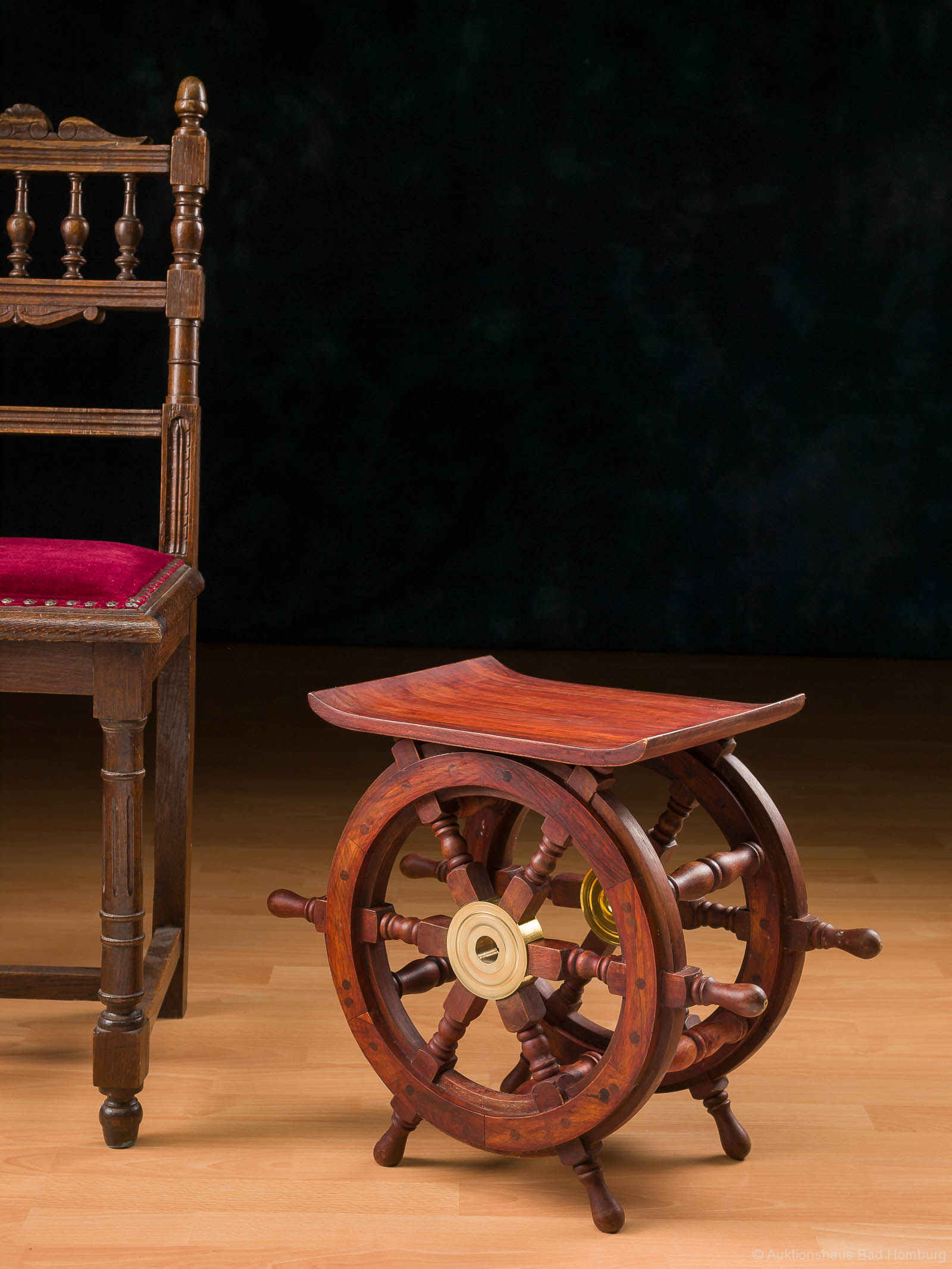style barre à roue de navire Tabouret/étagère/table d´appoint bois 