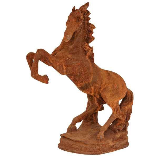 Gartenskulptur Pferd Figur Eisen Tier Garten Rost Eisenfigur Skulptur Antik-Stil
