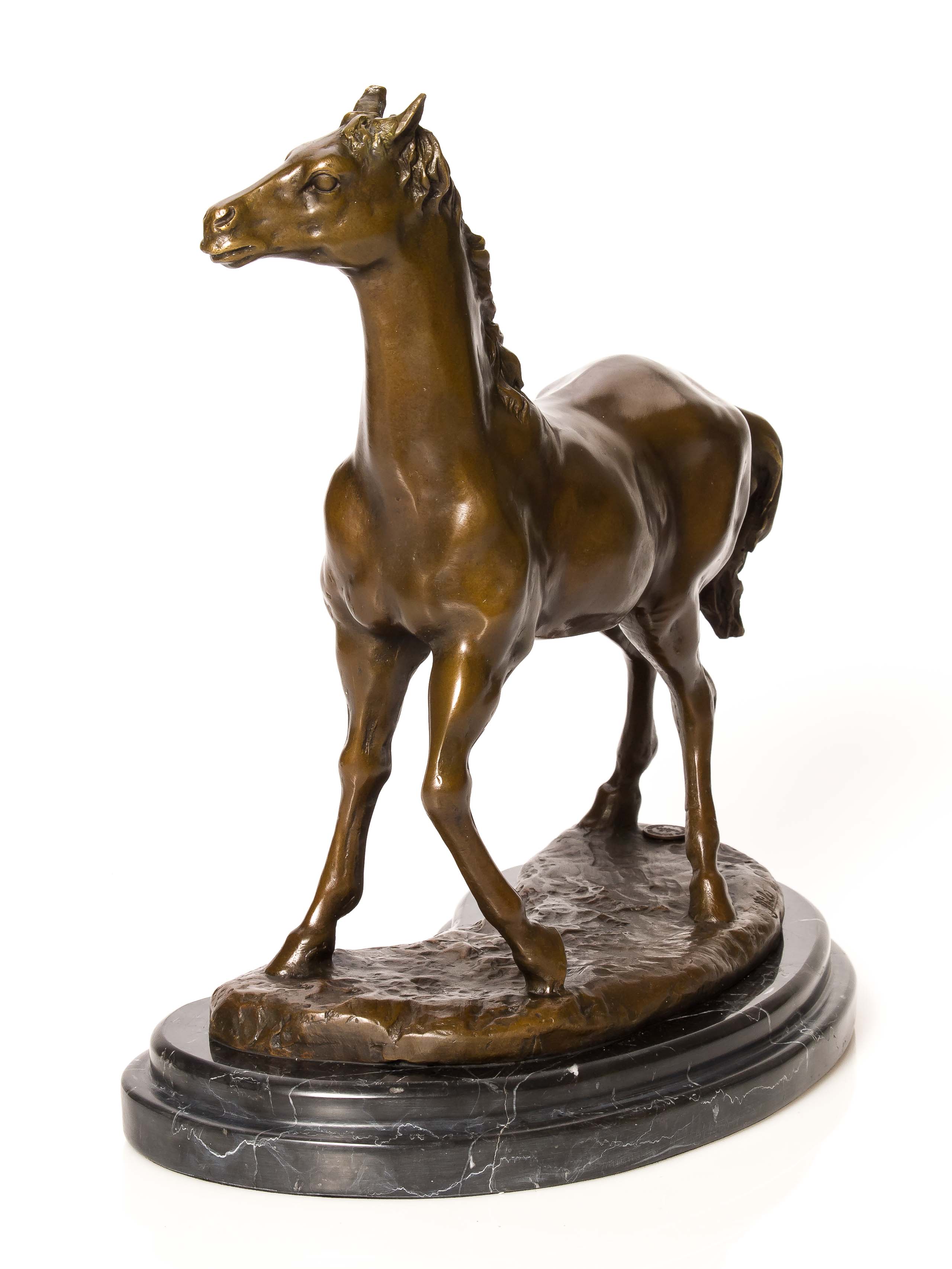 Bronzeskulptur Pferd 6kg Bronze Statue 32cm Skulptur Figur Antik-Stil horse 