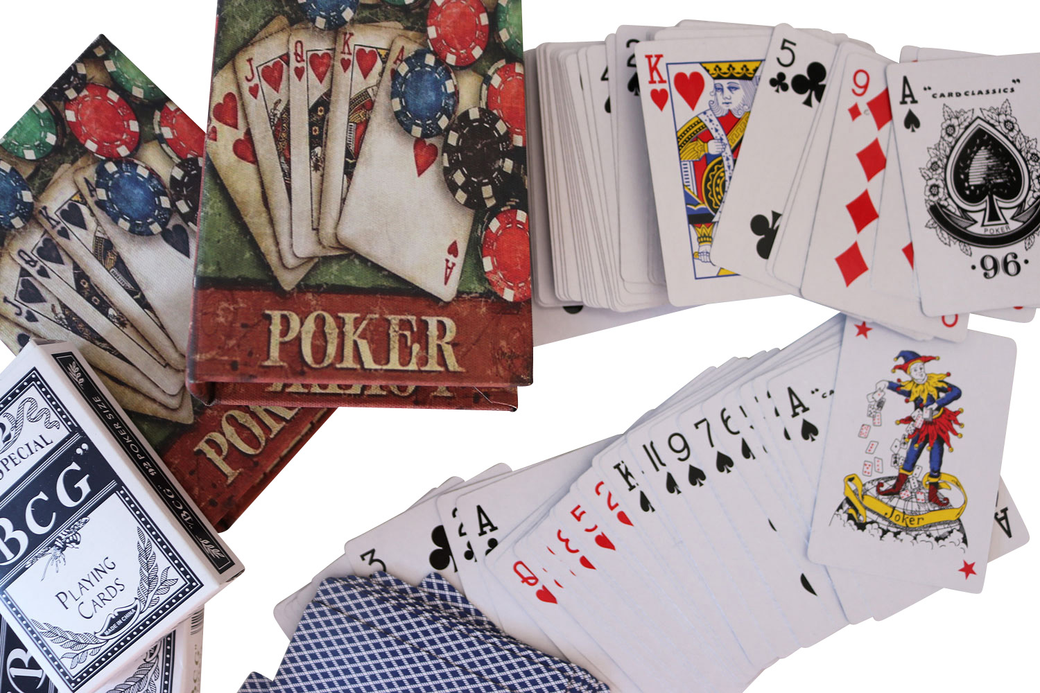 2X Cartas de póker de póquer Caja Juego Estilo Antiguo guasón Libro Falso baraja