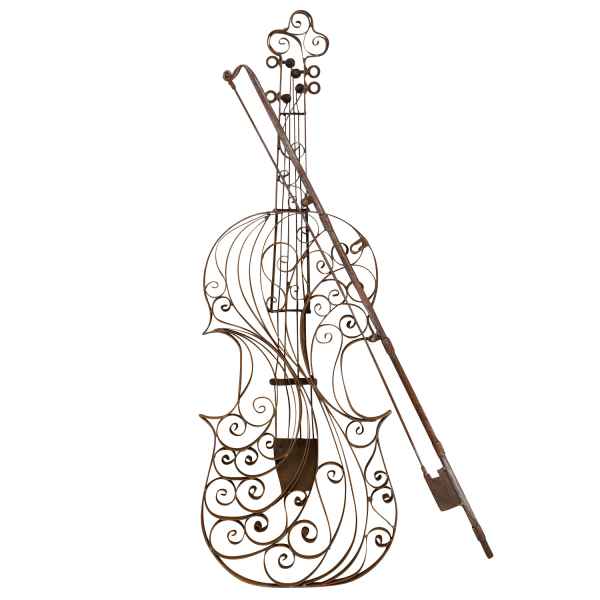 Geige Violine Dekoration Instrument Wanddekoration Metall Modell Garten 83cm