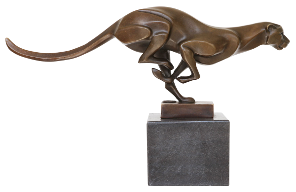 Bronzeskulptur Puma Raubkatze Bronze Figur Statue im Antik-Stil 31cm