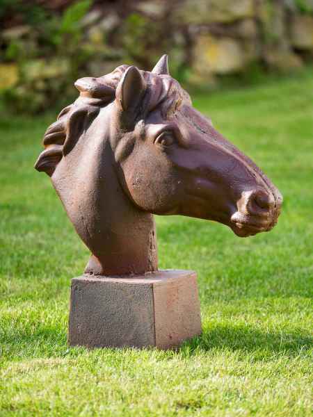 Skulptur Figur Pferd Eisen sculpture iron Horse 62cm Pferdekopf 44kg schwer