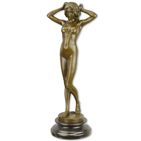 Bronzefigur Frau Erotik Akt Dame Kunst Bronze Skulptur Figur 38cm Antik-Stil
