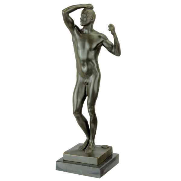 Bronzefigur nach Rodin Adam Garten Eden Bronze Skulptur Figur Antik-Stil 32cm
