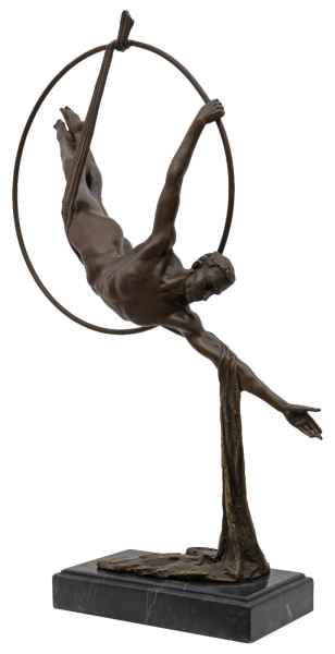 Bronzeskulptur Turner Tänzer Reif im Antik-Stil Bronze Figur Statue 49cm