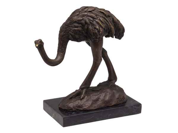 Bronzeskulptur Strauß Strauss Emu Bronze Skulptur Vogel Bronzefigur Statue 
