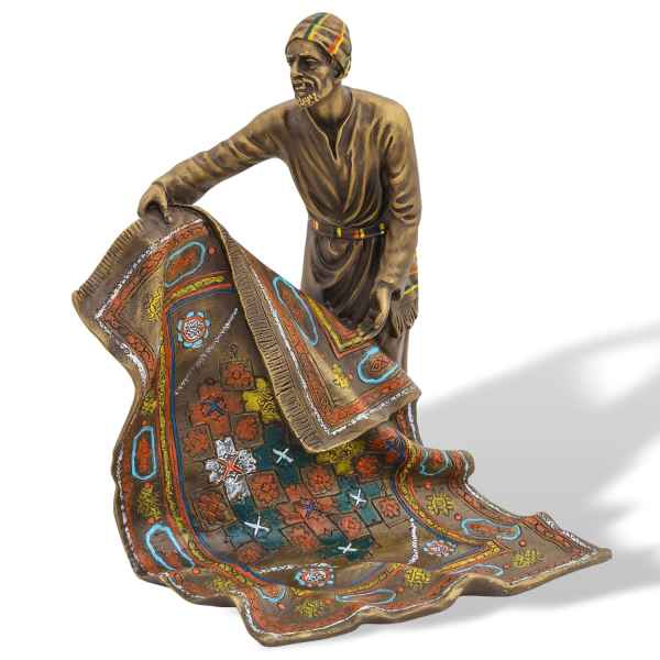 Skulptur Teppichhändler Wiener-Bronze-Stil Kopie Replika nach F. Bergmann