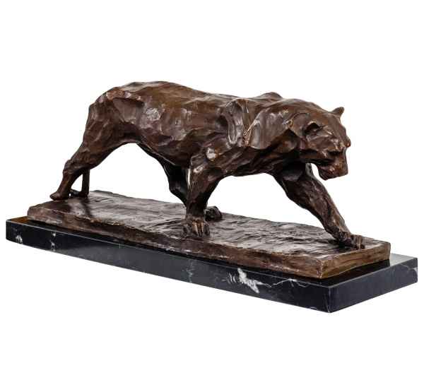 Bronzeskulptur Panther Raubkatze im Antik-Stil Bronze Figur Statue 52cm