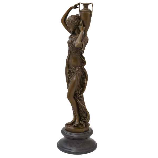 Bronzeskulptur Göttin Hebe Urne Amphore im Antik-Stil Bronze Figur Statue 75cm