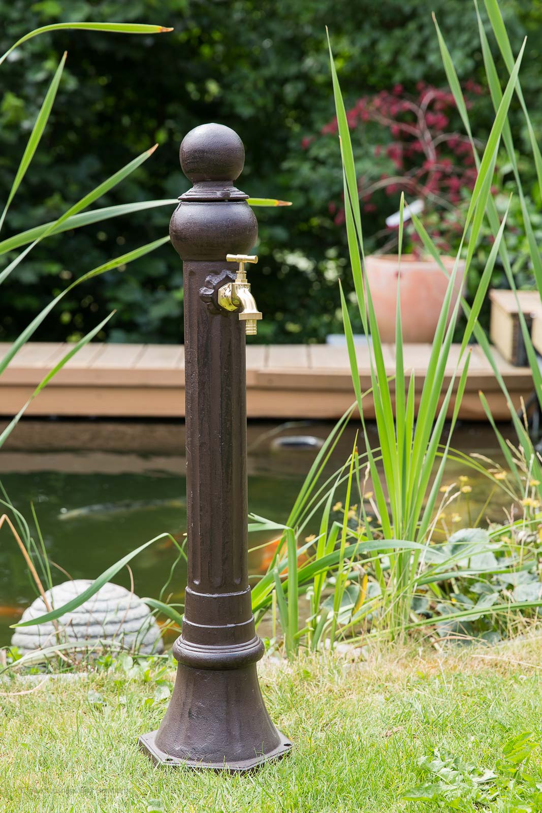 Stand Fontana 85 centimetri in alluminio bacino marrone fontana del giardino in 
