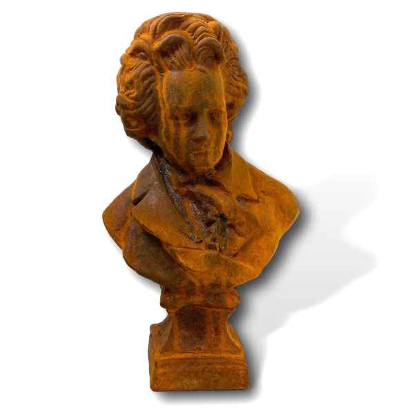 Skulptur Beethoven Gartenfigur Eisen Figur Statue Rost Antik-Stil