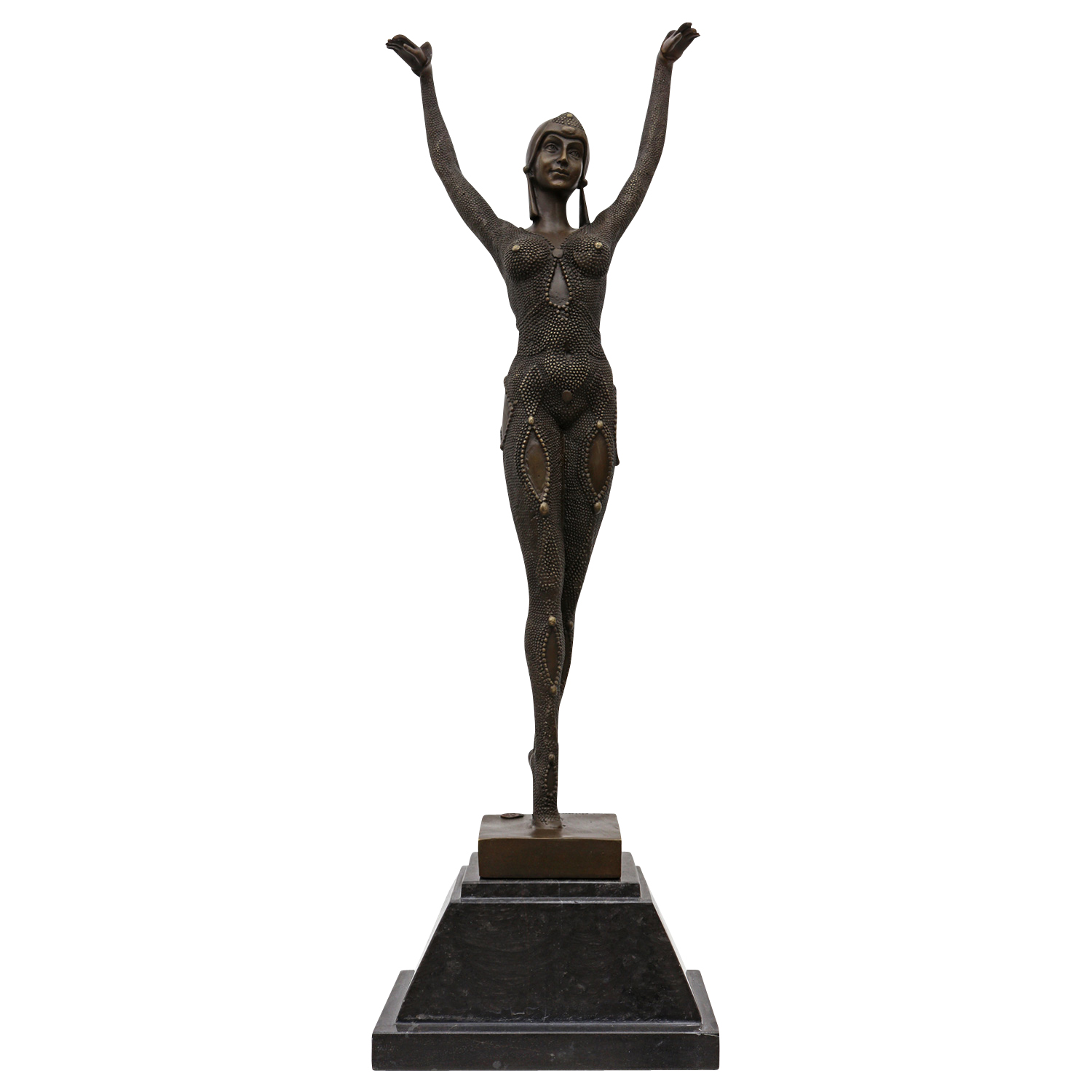 Bronzeskulptur Bronze Figur Akt Frau nach Chiparus Skulptur Antik-Stil Replik 
