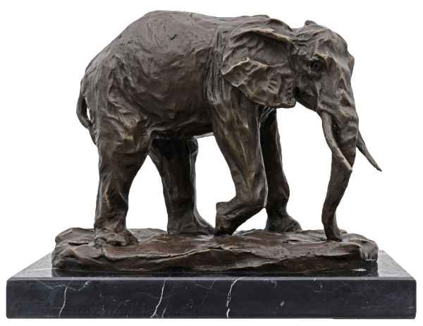 Bronzeskulptur Elefant im Antik-Stil Bronze Figur Statue 29cm