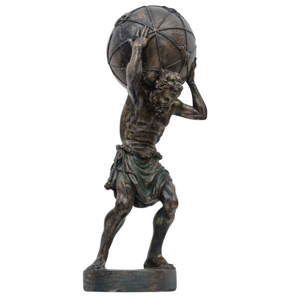 Atlas Träger der Weltkugel Titan Skulptur Figur Statue Antik-Stil 42cm