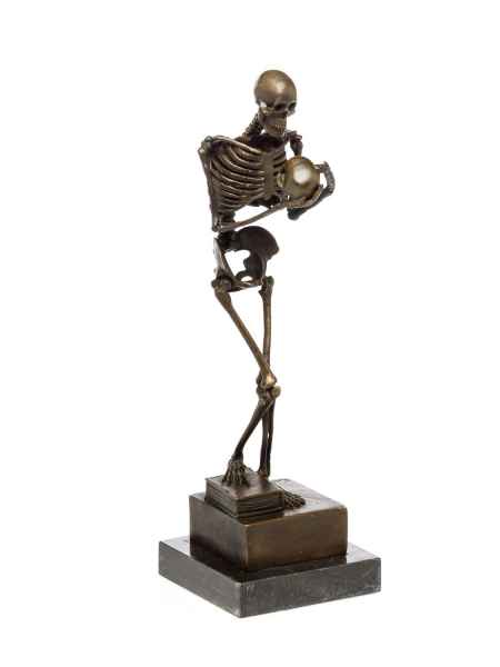 Bronzeskulptur Skelett nach Kauba Bronze Figur Skulptur im Antik-Stil