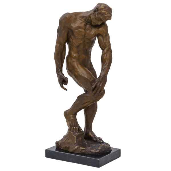 Bronzeskulptur Adam nach Rodin, Kopie, im Antik-Stil Bronze Figur Statue 55cm