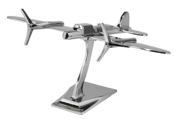 Flugzeugmodell Modellflugzeug Flugzeug Modell Silber im Antik Artdeco Stil Plane