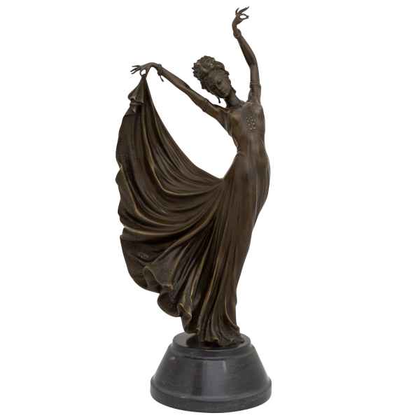 Bronzeskulptur Tänzerin Bronze Skulptur Figur Statue Tanz 57cm Antik-Stil