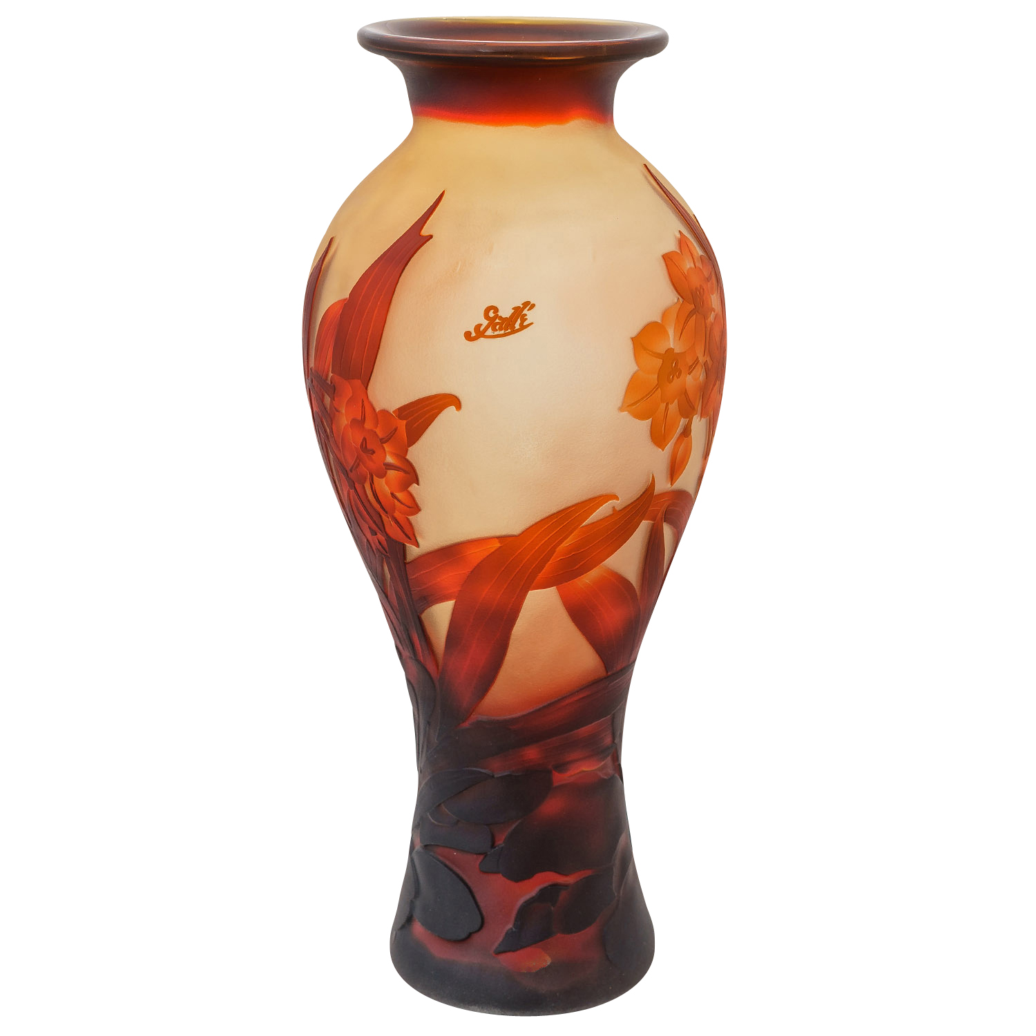 Vase Replika nach Galle Gallé Glasvase Glas Antik-Jugendstil-Stil Kopie l 
