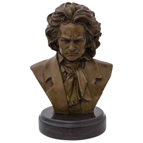 Bronzefigur Ludwig van Beethoven Komponist Pianist Büste Skulptur Figur 30cm