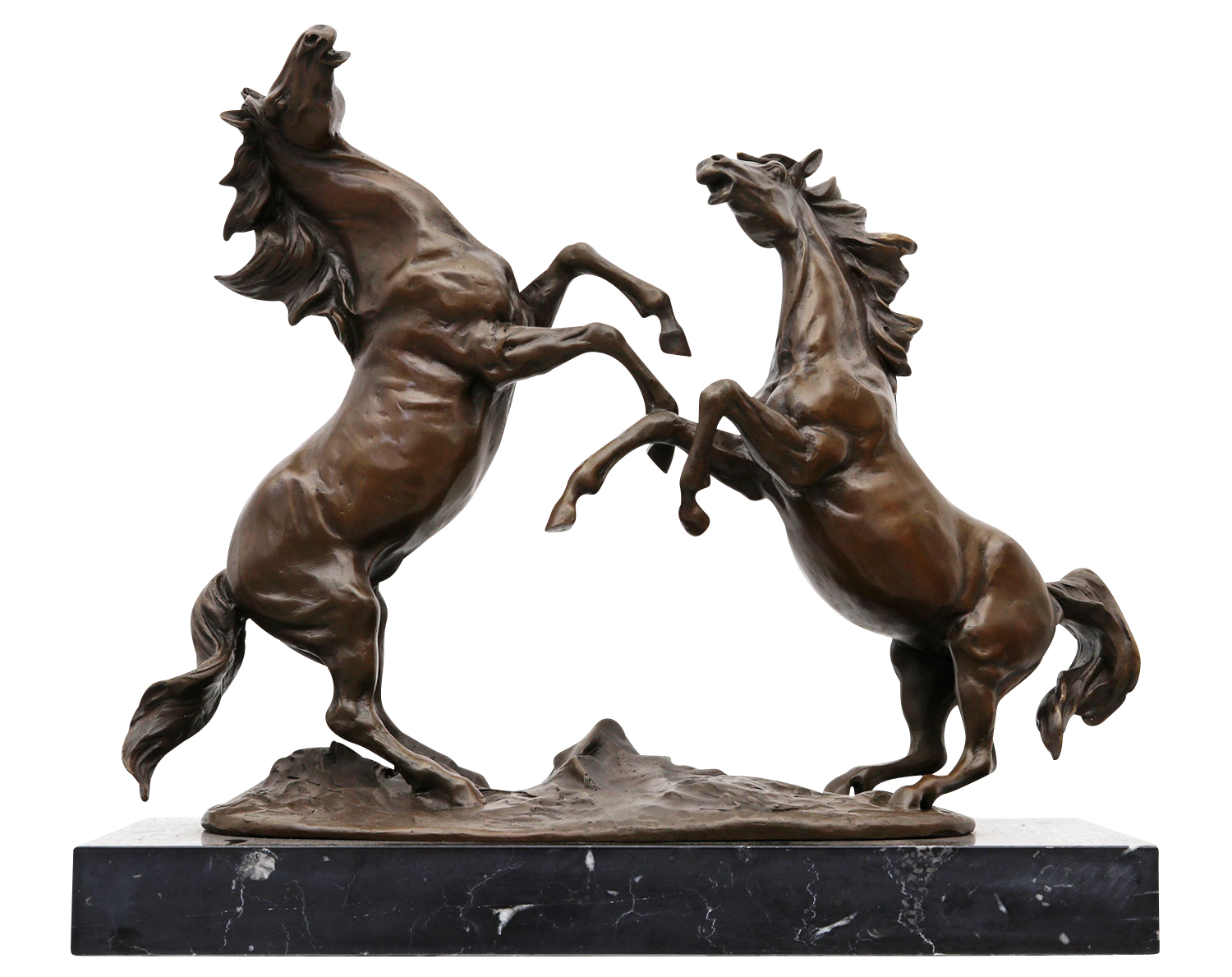 Bronzeskulptur Bronze Pferd Pferde Figur im Antik-Stil - 38cm | aubaho ®