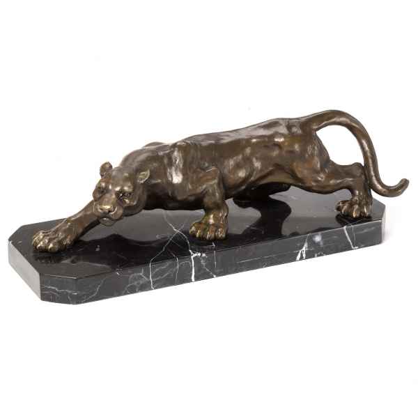Bronze Skulptur Panther Leopard Bronzefigur Bronzeskulptur Antik-Stil sculpture