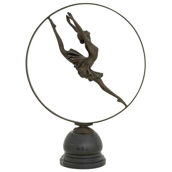 Bronzeskulptur Tänzerin Ballerina mit Reif Antik-Stil Bronze Figur Statue