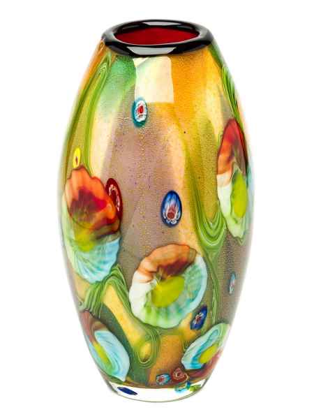 Glasvase Tischvase Vase mehrfarbig - im Italien Murano Stil der Moderne - 35cm