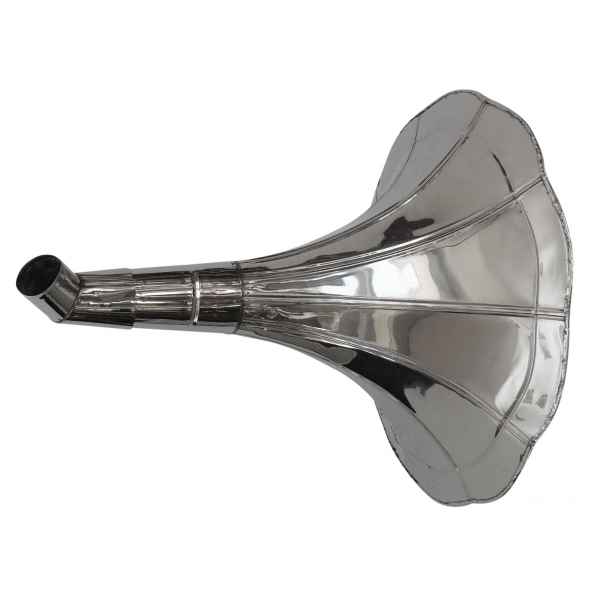 Hörrohr Hörmaschine silberfarben Hörgerät Signalhorn Deko 40cm Antik-Stil